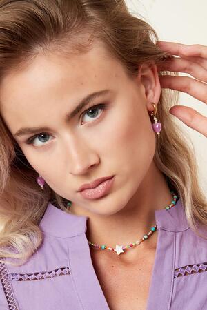 Boucles d'oreilles cœur coloré - collection #summergirls Violet Ceramics h5 Image2